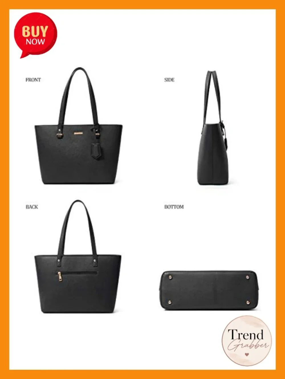 Synthetic Leather Women's Satchel Set with Top Zip Closure, Tote, Shoulder Bag